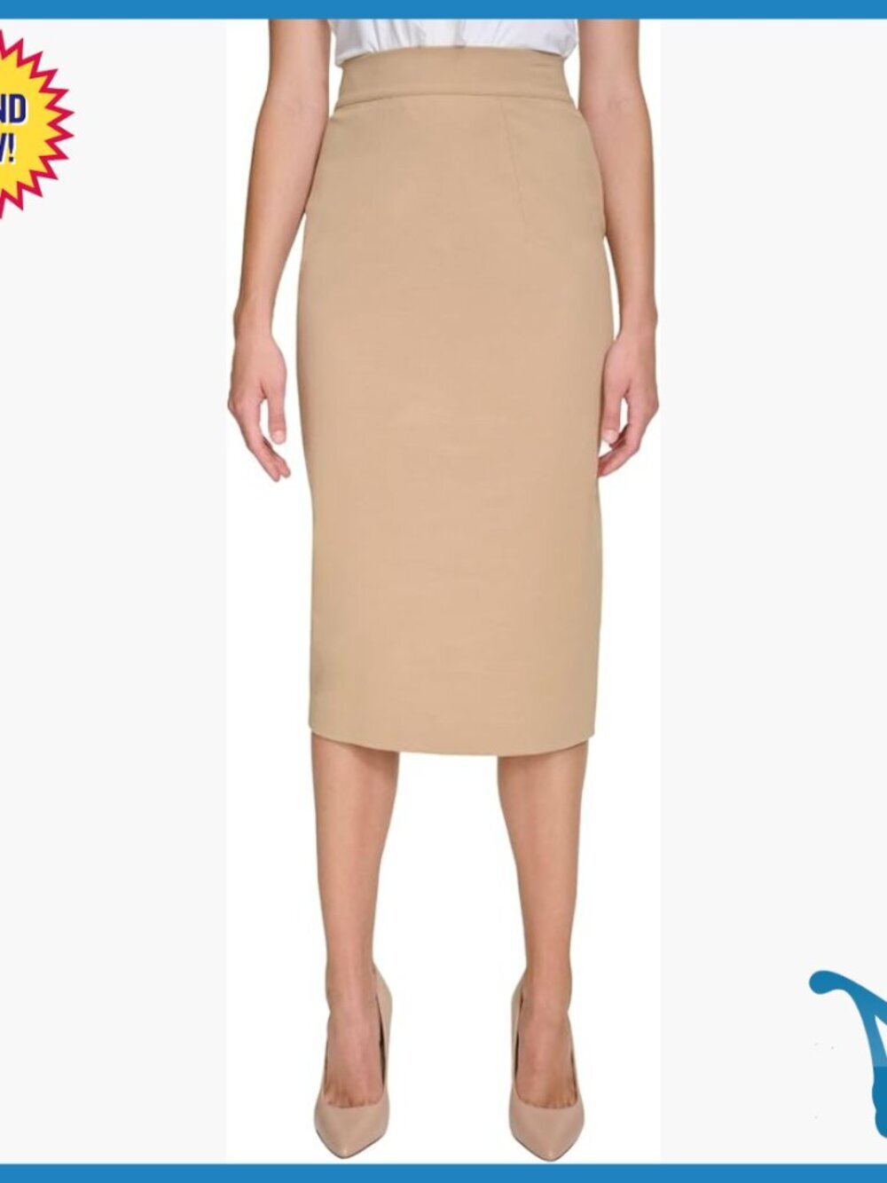 Midi Ponte Pencil Skirt for Work Wear